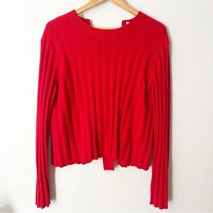 DEREK LAM 10 CROSBY tie back wool cashmere sweater Sz L